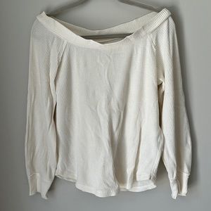 Abercrombie & Fitch Waffle Off the Shoulder Sweater